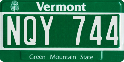 VT license plate NQY744