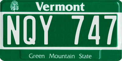 VT license plate NQY747