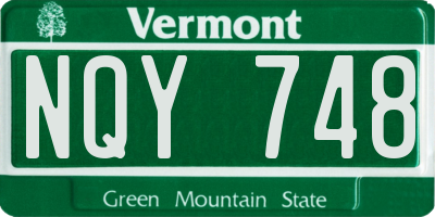 VT license plate NQY748