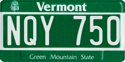 VT license plate NQY750