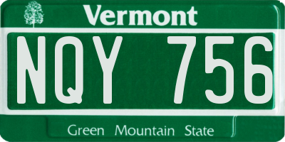 VT license plate NQY756