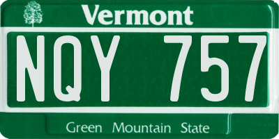 VT license plate NQY757