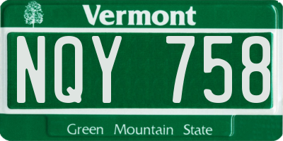 VT license plate NQY758