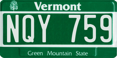 VT license plate NQY759