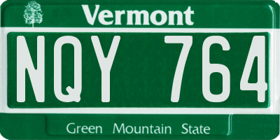 VT license plate NQY764