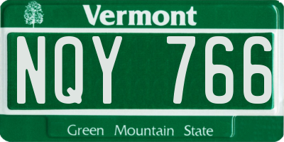 VT license plate NQY766