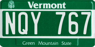 VT license plate NQY767