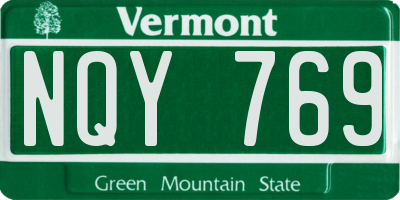 VT license plate NQY769