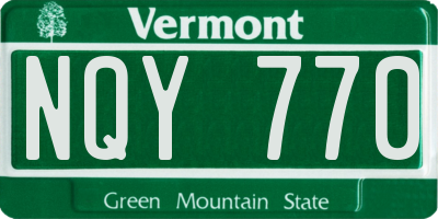 VT license plate NQY770