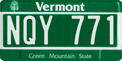 VT license plate NQY771