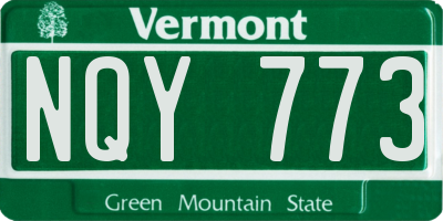 VT license plate NQY773