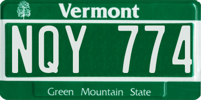 VT license plate NQY774