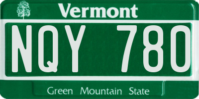 VT license plate NQY780