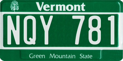 VT license plate NQY781