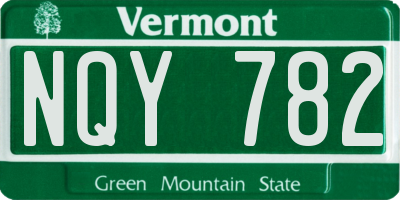 VT license plate NQY782