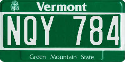 VT license plate NQY784