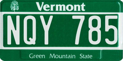 VT license plate NQY785