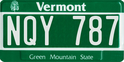 VT license plate NQY787