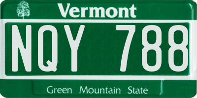 VT license plate NQY788