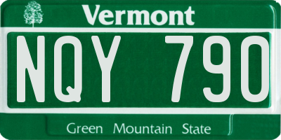 VT license plate NQY790