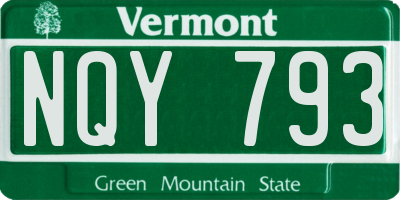 VT license plate NQY793