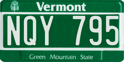 VT license plate NQY795
