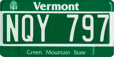 VT license plate NQY797