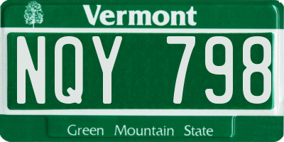VT license plate NQY798