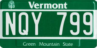 VT license plate NQY799