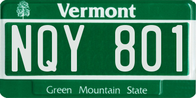 VT license plate NQY801