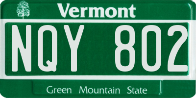 VT license plate NQY802