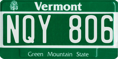 VT license plate NQY806