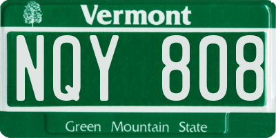 VT license plate NQY808