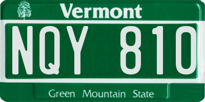 VT license plate NQY810