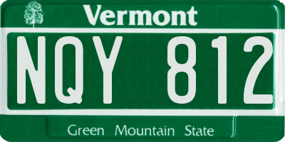 VT license plate NQY812