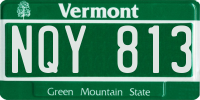 VT license plate NQY813