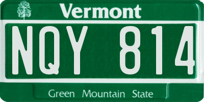 VT license plate NQY814