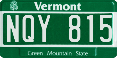 VT license plate NQY815