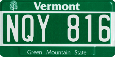 VT license plate NQY816