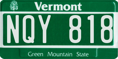 VT license plate NQY818