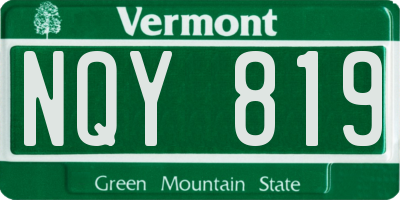 VT license plate NQY819