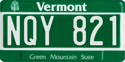 VT license plate NQY821