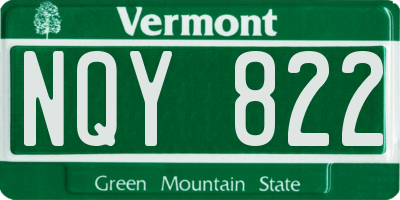 VT license plate NQY822