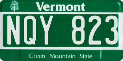 VT license plate NQY823