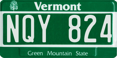 VT license plate NQY824