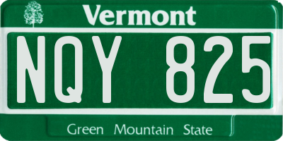 VT license plate NQY825