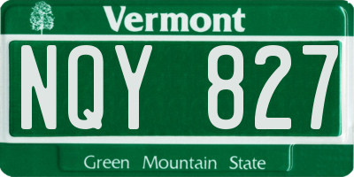 VT license plate NQY827