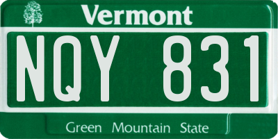 VT license plate NQY831