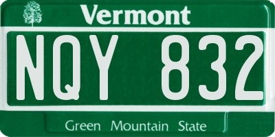 VT license plate NQY832