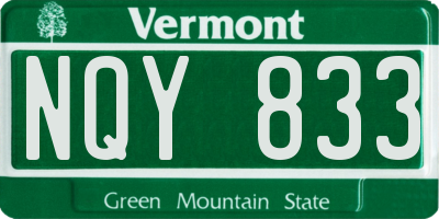 VT license plate NQY833